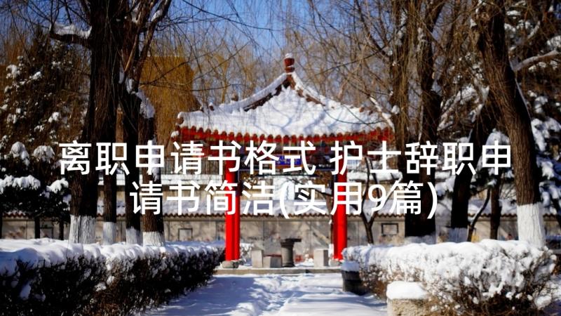 离职申请书格式 护士辞职申请书简洁(实用9篇)