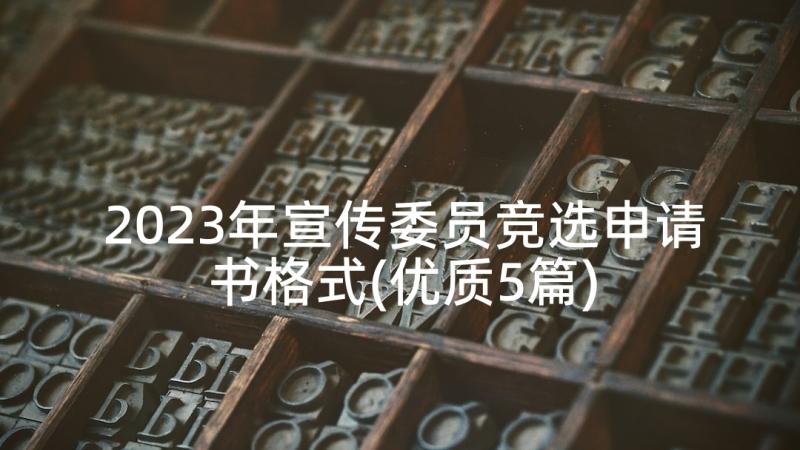 2023年宣传委员竞选申请书格式(优质5篇)