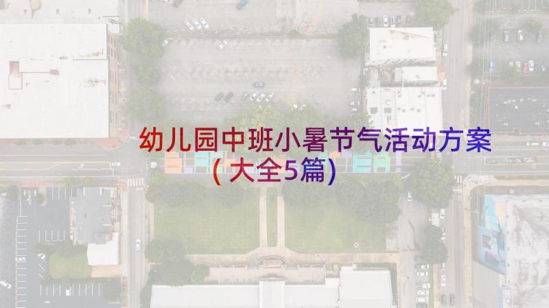 幼儿园中班小暑节气活动方案(大全5篇)