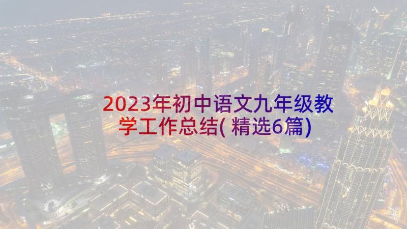 2023年初中语文九年级教学工作总结(精选6篇)