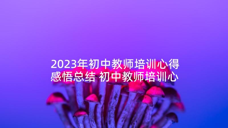 2023年初中教师培训心得感悟总结 初中教师培训心得感悟(大全5篇)