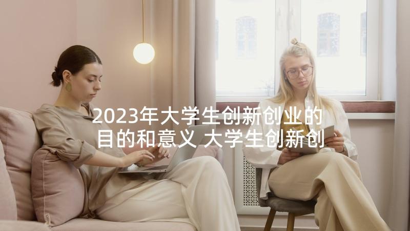 2023年大学生创新创业的目的和意义 大学生创新创业项目的策划书(大全5篇)