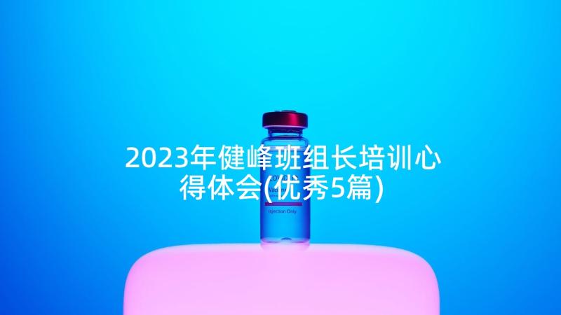 2023年健峰班组长培训心得体会(优秀5篇)