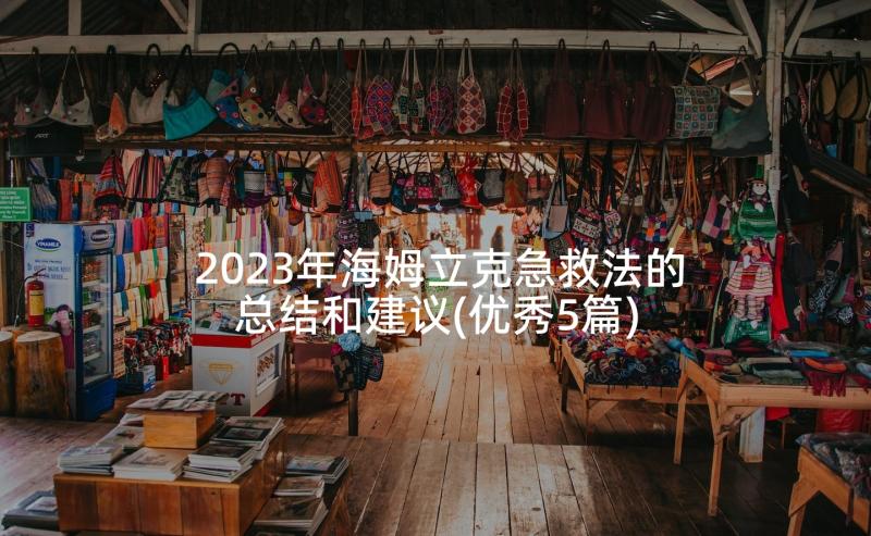 2023年海姆立克急救法的总结和建议(优秀5篇)