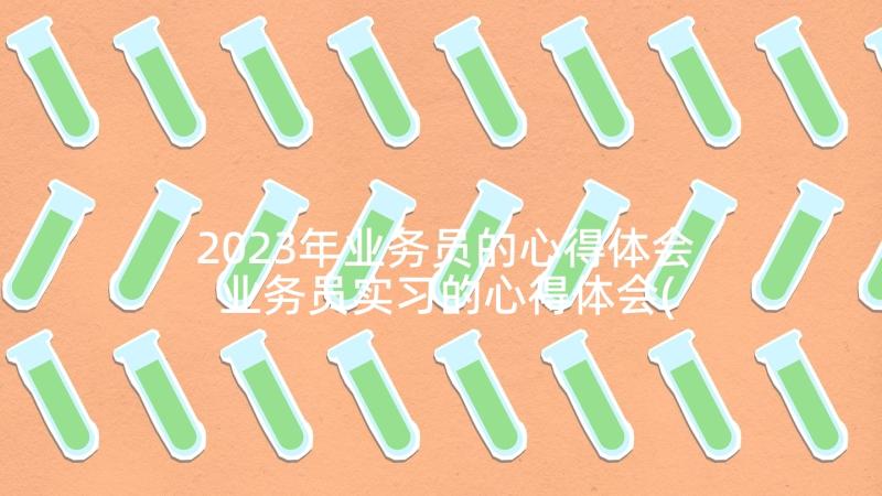 2023年业务员的心得体会 业务员实习的心得体会(精选7篇)