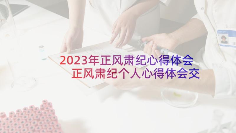 2023年正风肃纪心得体会 正风肃纪个人心得体会交警(汇总5篇)