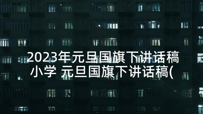 2023年元旦国旗下讲话稿小学 元旦国旗下讲话稿(优质9篇)