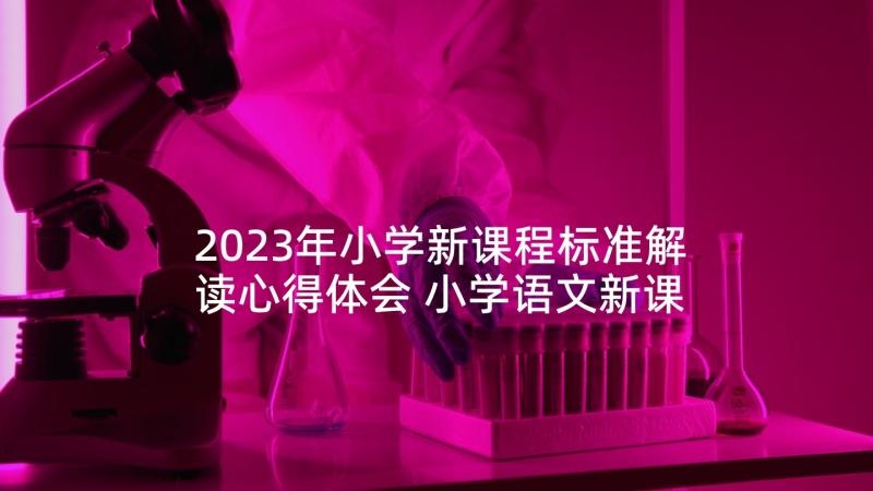 2023年小学新课程标准解读心得体会 小学语文新课标心得体会(精选8篇)