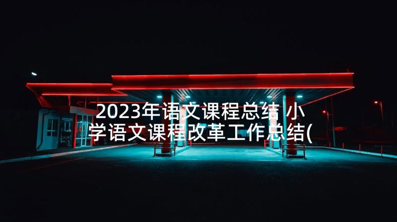 2023年语文课程总结 小学语文课程改革工作总结(优秀5篇)