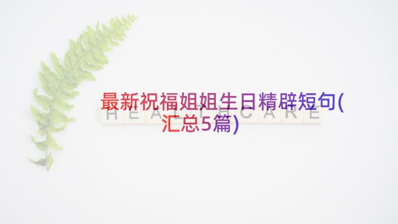 最新祝福姐姐生日精辟短句(汇总5篇)