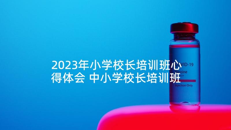 2023年小学校长培训班心得体会 中小学校长培训班学习心得体会(精选7篇)