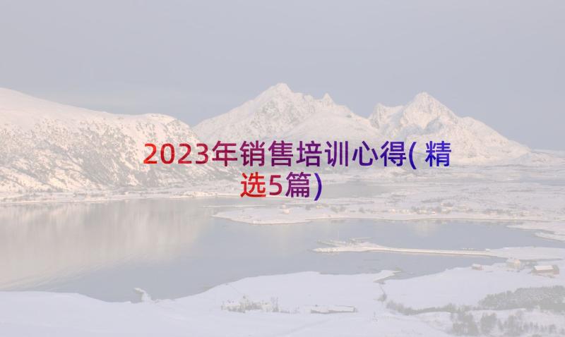 2023年销售培训心得(精选5篇)