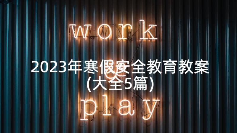 2023年寒假安全教育教案(大全5篇)