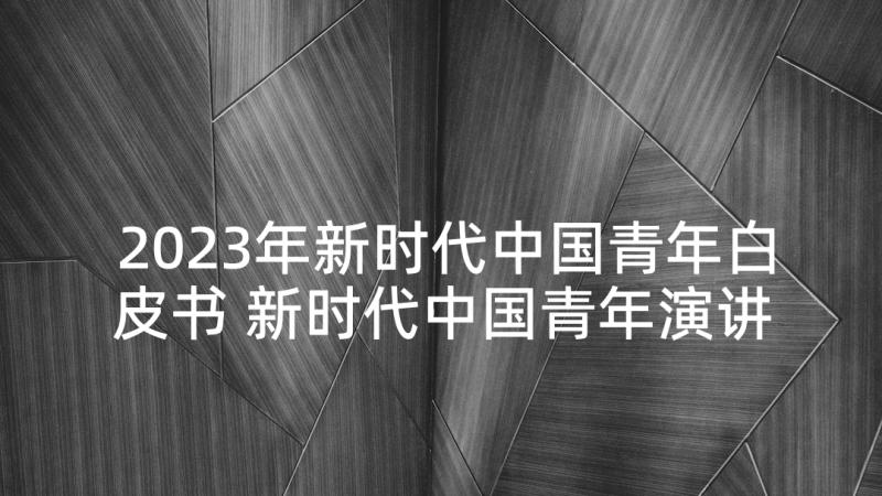 2023年新时代中国青年白皮书 新时代中国青年演讲稿(实用8篇)