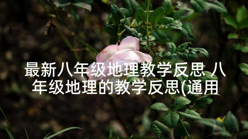 最新八年级地理教学反思 八年级地理的教学反思(通用9篇)