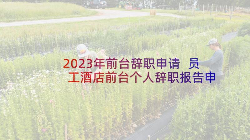 2023年前台辞职申请 员工酒店前台个人辞职报告申请书(大全5篇)