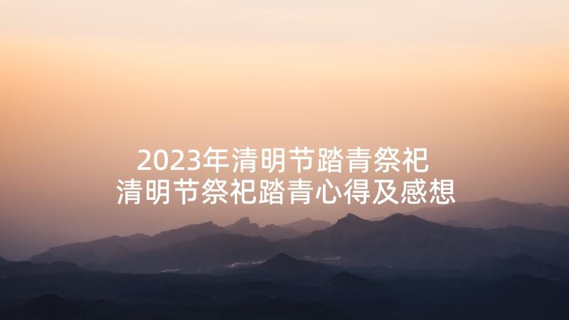 2023年清明节踏青祭祀 清明节祭祀踏青心得及感想(精选5篇)