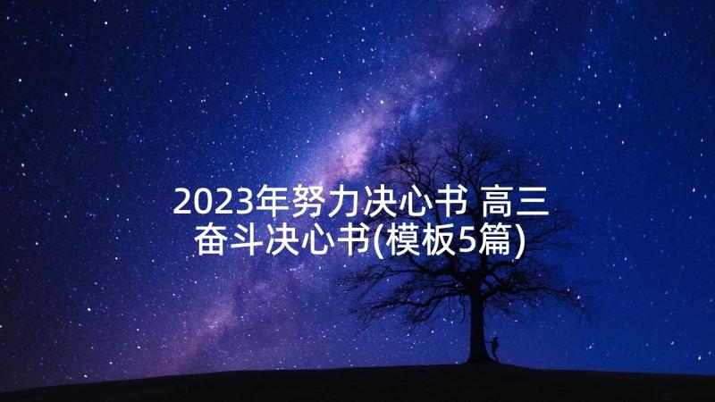2023年努力决心书 高三奋斗决心书(模板5篇)