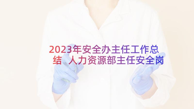 2023年安全办主任工作总结 人力资源部主任安全岗位职责(优秀6篇)