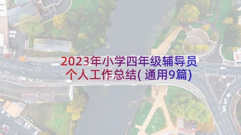 2023年小学四年级辅导员个人工作总结(通用9篇)