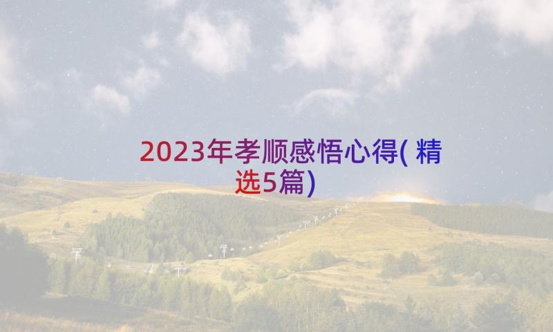 2023年孝顺感悟心得(精选5篇)