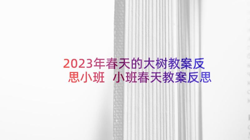 2023年春天的大树教案反思小班 小班春天教案反思(实用5篇)