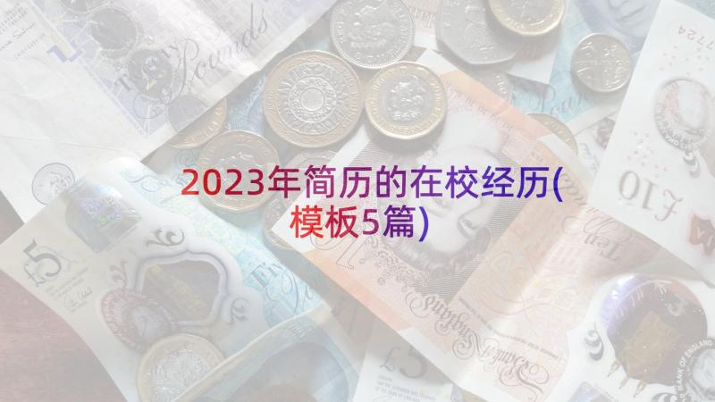 2023年简历的在校经历(模板5篇)