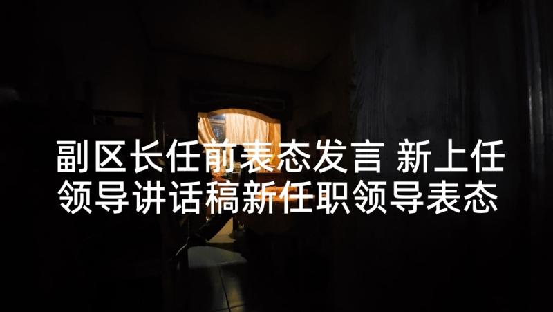 副区长任前表态发言 新上任领导讲话稿新任职领导表态发言(汇总5篇)