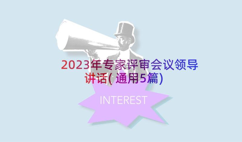 2023年专家评审会议领导讲话(通用5篇)