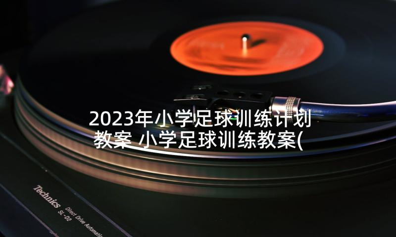 2023年小学足球训练计划教案 小学足球训练教案(大全5篇)