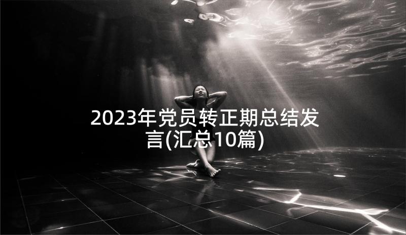 2023年党员转正期总结发言(汇总10篇)