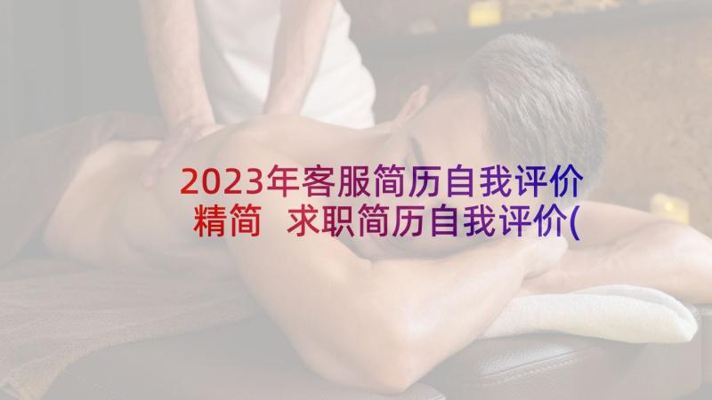 2023年客服简历自我评价精简 求职简历自我评价(实用9篇)