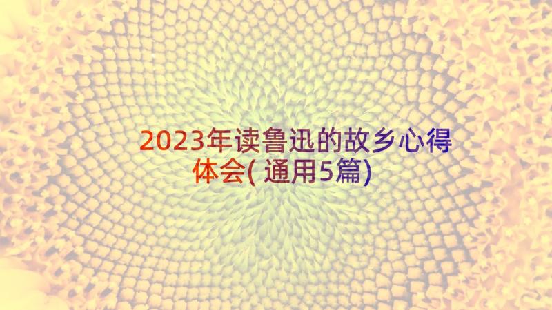 2023年读鲁迅的故乡心得体会(通用5篇)