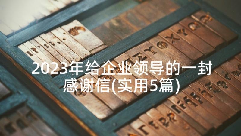 2023年给企业领导的一封感谢信(实用5篇)