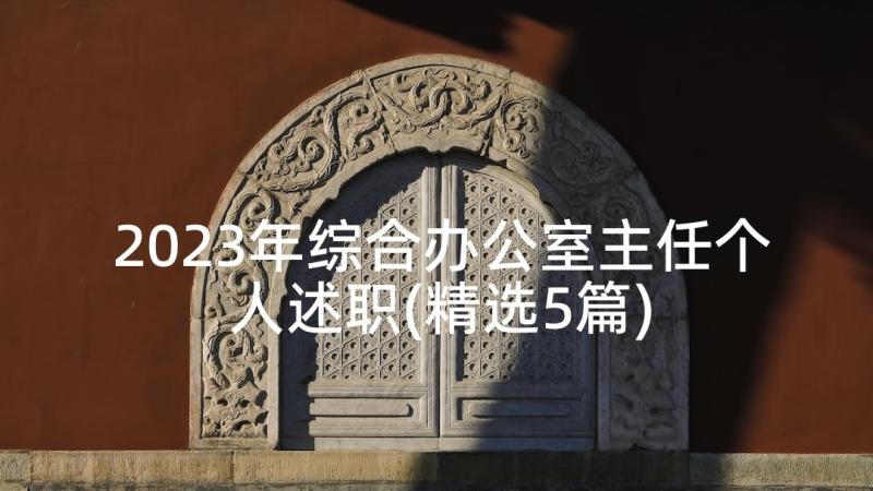 2023年综合办公室主任个人述职(精选5篇)