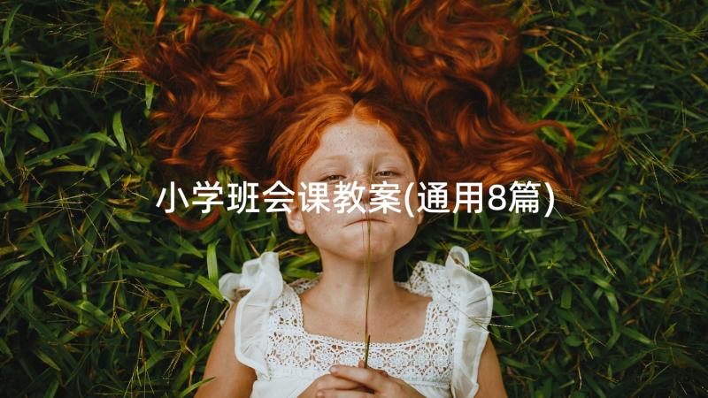 小学班会课教案(通用8篇)