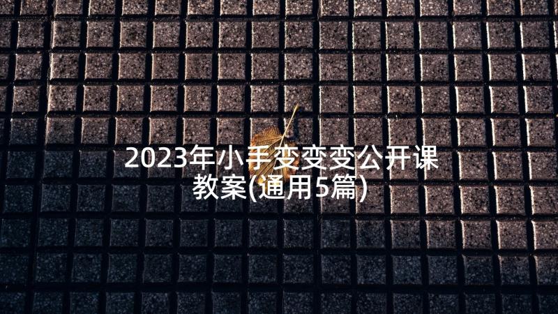 2023年小手变变变公开课教案(通用5篇)