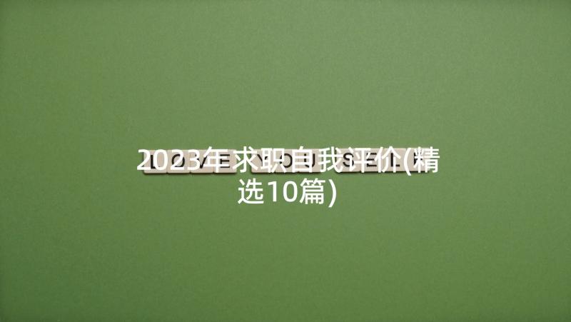 2023年求职自我评价(精选10篇)