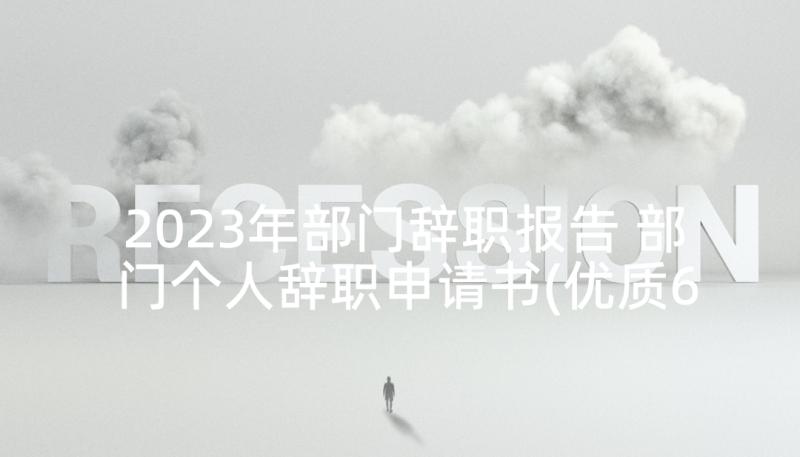 2023年部门辞职报告 部门个人辞职申请书(优质6篇)