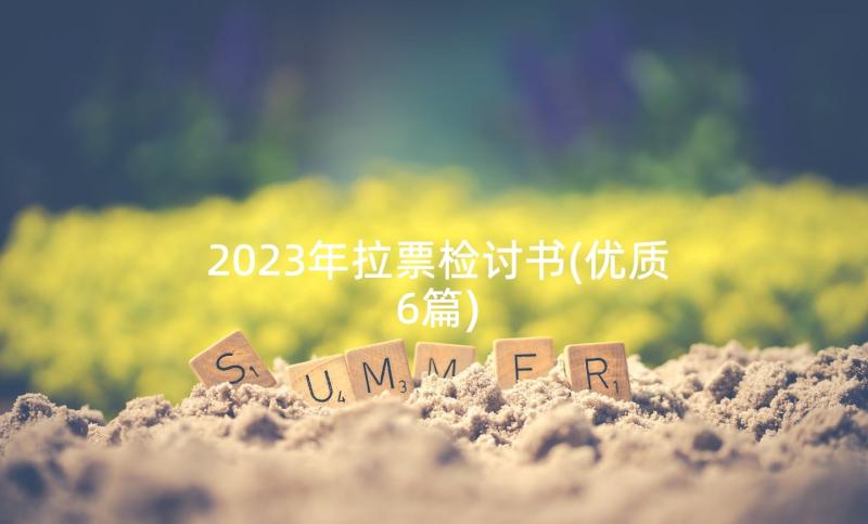 2023年拉票检讨书(优质6篇)