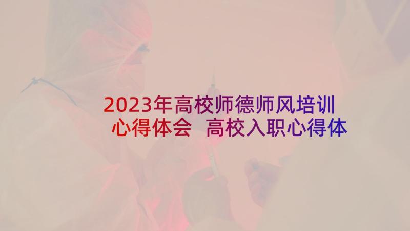 2023年高校师德师风培训心得体会 高校入职心得体会师德师风(汇总8篇)