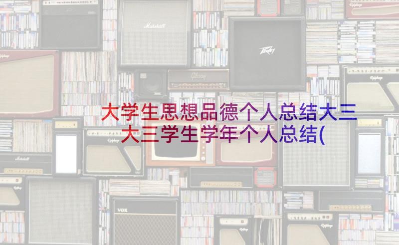 大学生思想品德个人总结大三 大三学生学年个人总结(模板9篇)