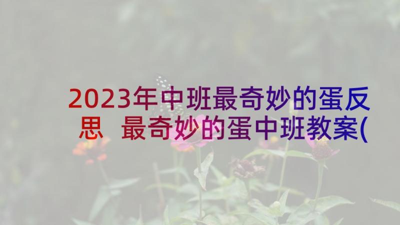 2023年中班最奇妙的蛋反思 最奇妙的蛋中班教案(模板6篇)