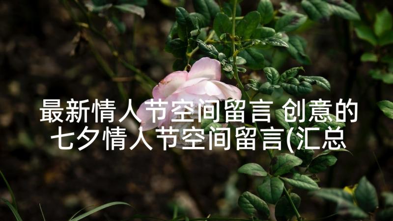 最新情人节空间留言 创意的七夕情人节空间留言(汇总9篇)