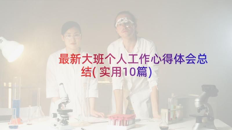 最新大班个人工作心得体会总结(实用10篇)