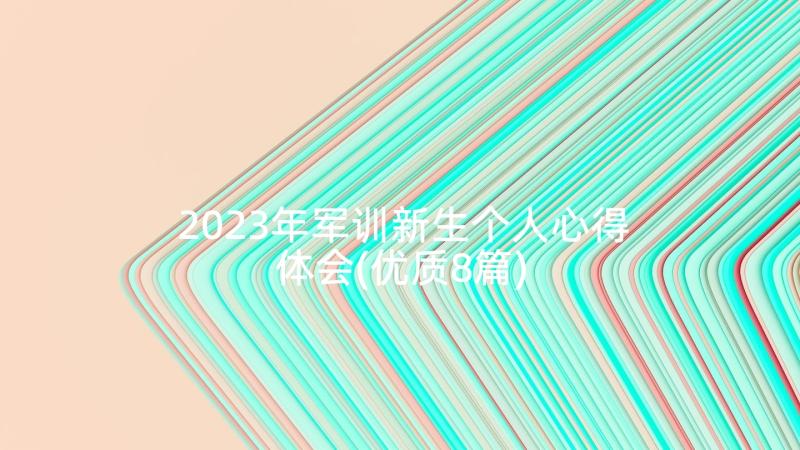 2023年军训新生个人心得体会(优质8篇)