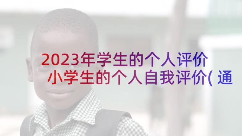 2023年学生的个人评价 小学生的个人自我评价(通用5篇)