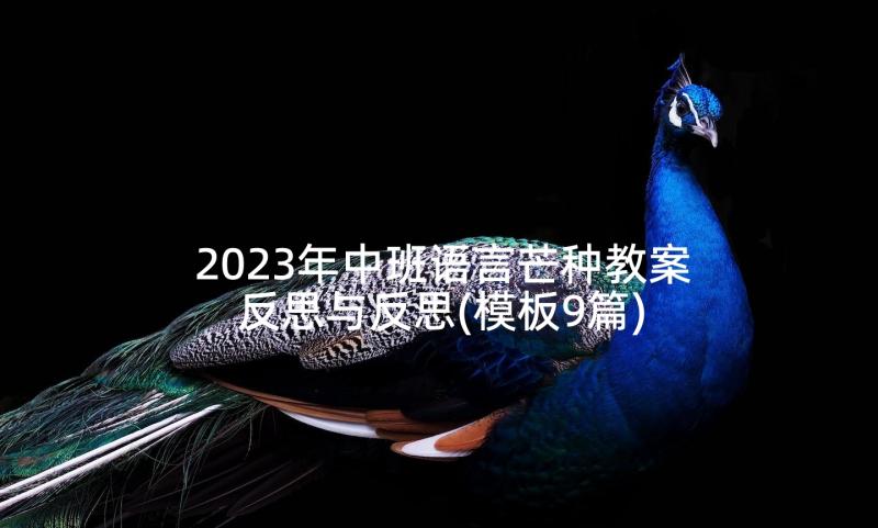 2023年中班语言芒种教案反思与反思(模板9篇)