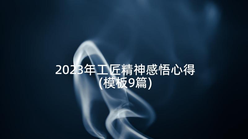 2023年工匠精神感悟心得(模板9篇)