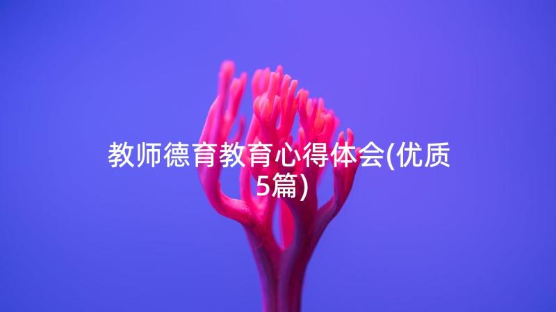 教师德育教育心得体会(优质5篇)